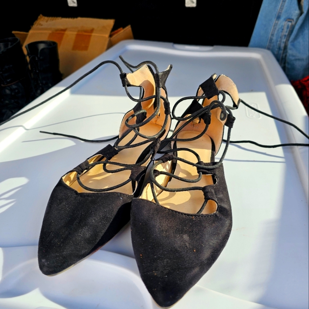 Pointed Laced Flats